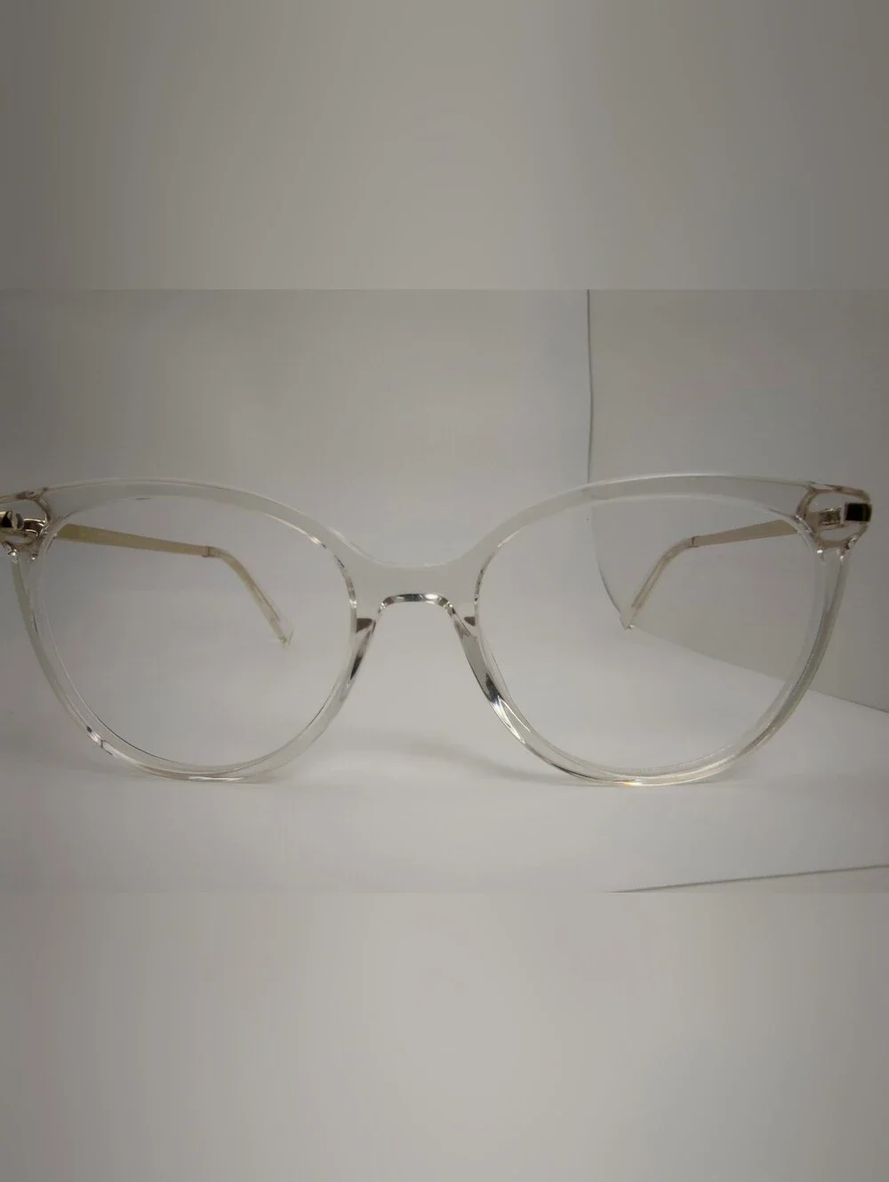 Attitude. Clear Gold Frame Women's Eyeglasses. Features not to catch Your Hair.